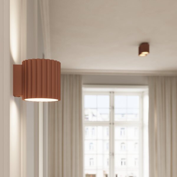 Stropné svietidlo Aura, 2x hnedé hliníkové tienidlo, (10 cm)