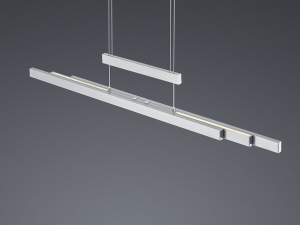 Trio 375310507 LED závesné stropné svietidlo Trajan 1x42W + 2x6W | 5000L | 2700-5000K | IP20 - 3 fázový stmievač na tele, nastavenie teploty osvetlenia, nastaviteľná šírka aj výška, stmievateľné, horné / dolné osvetlenie, nikel