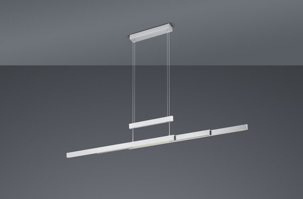 Trio 375310507 LED závesné stropné svietidlo Trajan 1x42W + 2x6W | 5000L | 2700-5000K | IP20 - 3 fázový stmievač na tele, nastavenie teploty osvetlenia, nastaviteľná šírka aj výška, stmievateľné, horné / dolné osvetlenie, nikel