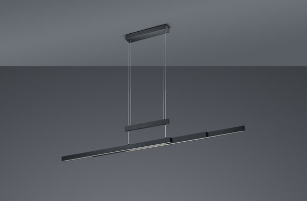Trio 375310532 LED závesné stropné svietidlo Trajan 1x42W + 2x6W | 5000L | 2700-5000K | IP20 - 3 fázový stmievač na tele, nastavenie teploty osvetlenia, nastaviteľná šírka aj výška, stmievateľné, horné / dolné osvetlenie, čierna