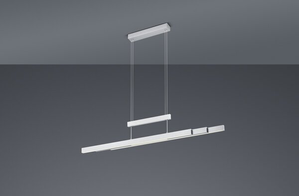 Trio 375310507 LED závesné stropné svietidlo Trajan 1x42W + 2x6W | 5000L | 2700-5000K | IP20 - 3 fázový stmievač na tele, nastavenie teploty osvetlenia, nastaviteľná šírka aj výška, stmievateľné, horné / dolné osvetlenie, nikel