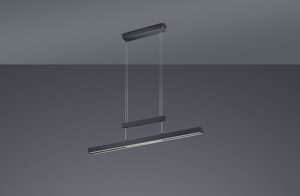 Trio 375310532 LED závesné stropné svietidlo Trajan 1x42W + 2x6W | 5000L | 2700-5000K | IP20 - 3 fázový stmievač na tele, nastavenie teploty osvetlenia, nastaviteľná šírka aj výška, stmievateľné, horné / dolné osvetlenie, čierna
