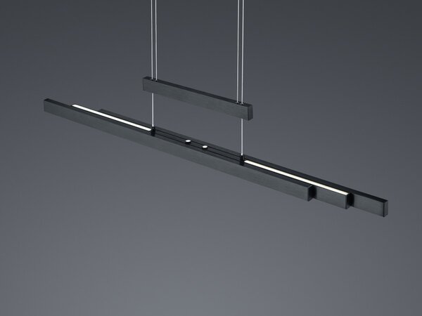 Trio 375310532 LED závesné stropné svietidlo Trajan 1x42W + 2x6W | 5000L | 2700-5000K | IP20 - 3 fázový stmievač na tele, nastavenie teploty osvetlenia, nastaviteľná šírka aj výška, stmievateľné, horné / dolné osvetlenie, čierna