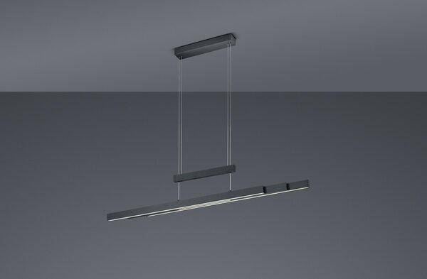 Trio 375310532 LED závesné stropné svietidlo Trajan 1x42W + 2x6W | 5000L | 2700-5000K | IP20 - 3 fázový stmievač na tele, nastavenie teploty osvetlenia, nastaviteľná šírka aj výška, stmievateľné, horné / dolné osvetlenie, čierna