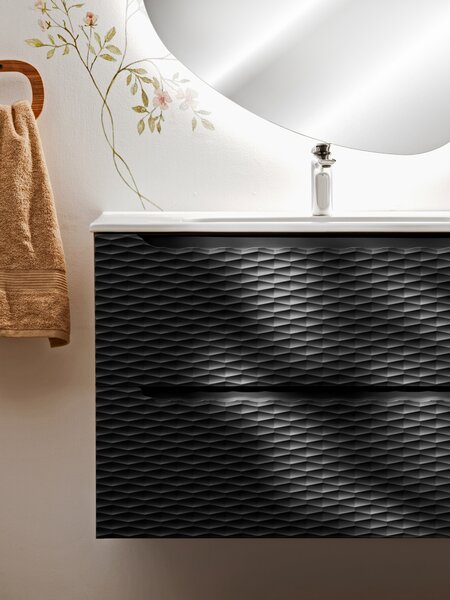 Comad Kúpeľňová skrinka pod umývadlo Ocean Black 70 čierna/dub olejovaný