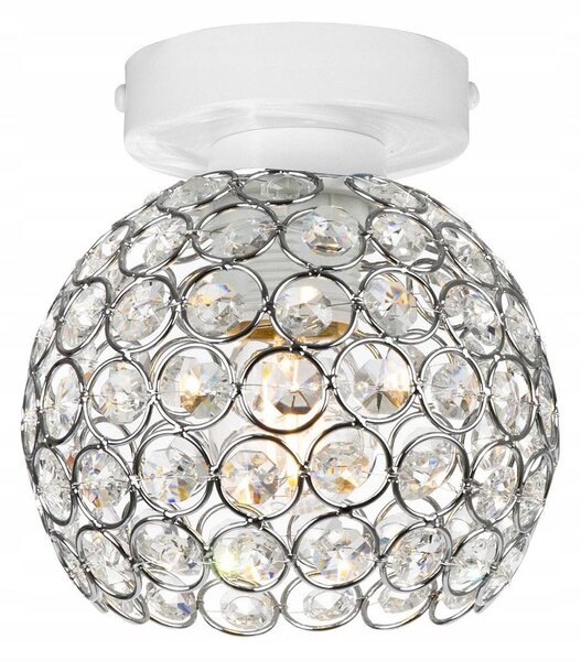 Stropné svietidlo Crystal, 1x strieborné krištáľové tienidlo, (výber z 2 farieb konštrukcie)