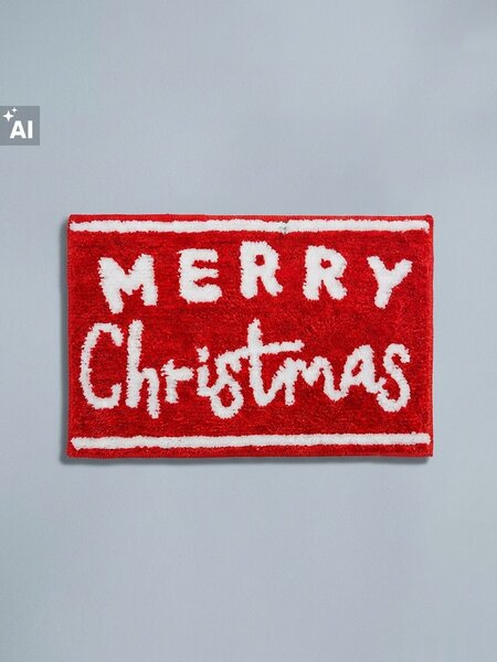 Sinsay - Kúpeľňová predložka s nápisom Merry Christmas - červená