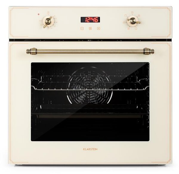 Klarstein Elizabeth, vstavaná rúra, retro dizajn, 6 funkcií, 50 – 250 °C, krémová