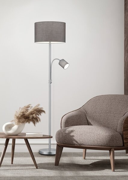 Trio 403900211 stojaca lampa Hotel 1x60W | E27 a 1x18W|E14