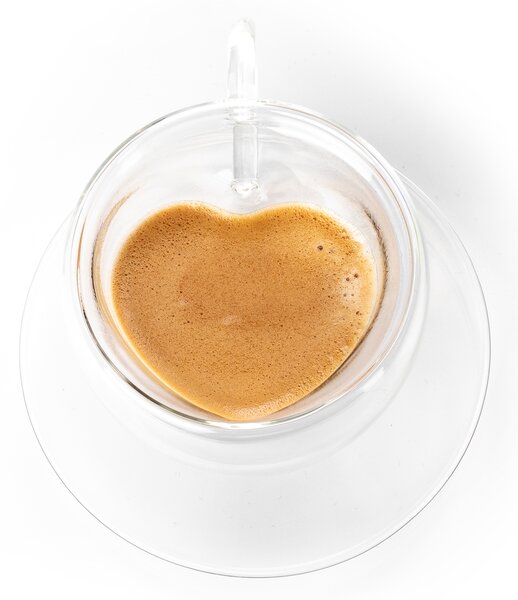 KONDELA Termo poháre, set 2 ks, šálka Heart s podšálkami, v tvare srdca, 250 ml, HOTCOLDER TYP 29