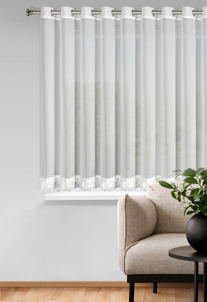 ZÁCLONA NA KRÚŽKOCH LUISA 400X160 CM BIELA BT