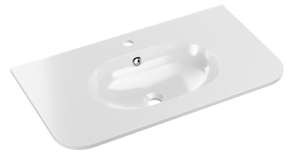 Comad Nábytkové umývadlo z konglomerátu PURE WHITE GLOSS, 80x46 cm, biela lesklá