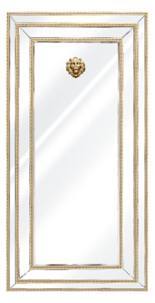 Obdĺžnikové zlaté reprezentatívne zrkadlo s hlavou leva 180/90 cm Sharon