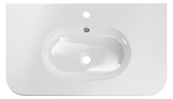 Comad Nábytkové umývadlo z konglomerátu PURE WHITE GLOSS, 80x46 cm, biela lesklá
