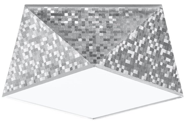 Stropné svietidlo Hexa, 1x sivé plastové tienidlo, (biely plast), (25 cm)