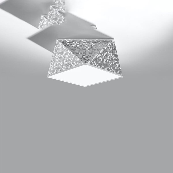 Stropné svietidlo Hexa, 1x sivé plastové tienidlo, (biely plast), (25 cm)