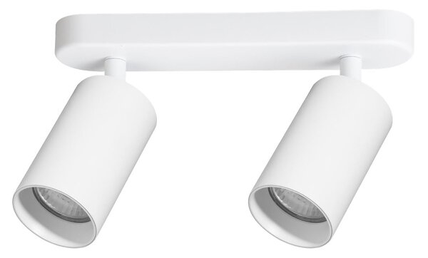 Bodové svietidlo Pipe, 2x biele kovové tienidlo, w