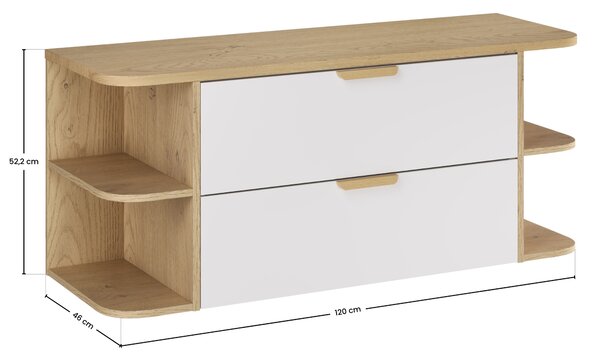 Comad Kúpeľňová skrinka pod doskové umývadlo set Aster White 120 biela/dub cremona