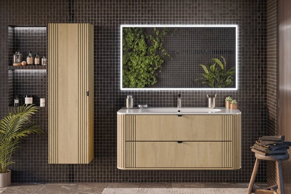 Comad Nábytkové umývadlo z konglomerátu PURE WHITE GLOSS, 120x46 cm, biela lesklá