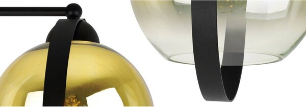 Nástenné svietidlo Bergen Gold Ring, 1x zlaté/transparentné sklenené tienidlo (fi 15cm)