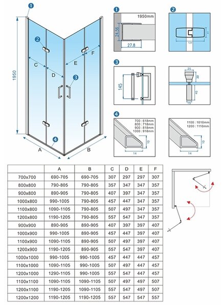 BPS-koupelny Obdĺžnikový sprchový kút ZES KZ12B GL BR 100x80 zlatá kartáčovaná/transparent - bez vaničky
