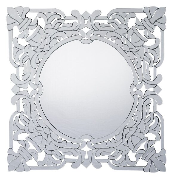 DECOREUM Mimoriadne štvorcové zrkadlo v bohato zdobenom ažurovom ráme 100x100 cm Elizabeth