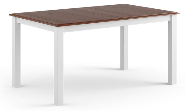 Stôl rozkladací, borovica, farba biela - orech, séria Belluno Elegante, rozmer 93/150-197 cm