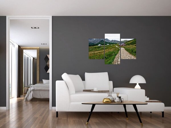 Obraz - Horská krajina s domčekmi (90x60 cm)