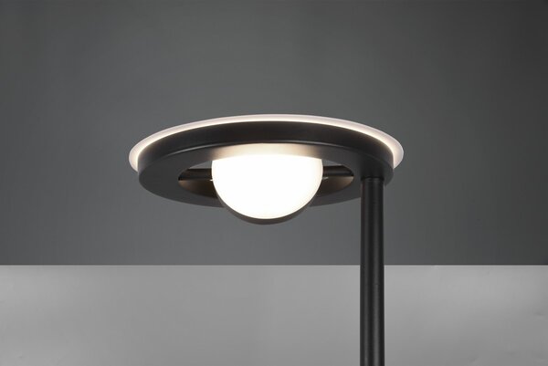 Trio 424210332 LED stojacie svietidlo Barrie 1x32W + 1x6W | 4600lm | 2700-4000K | IP20 - zabudovaný stmievač, pamäťová funkcia, nastavenie teploty osvetlenie, otočné ramená, oddelené vypínače, čierna