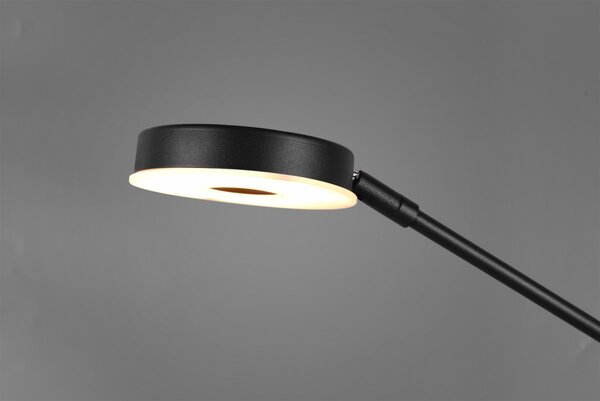 Trio 424210332 LED stojacie svietidlo Barrie 1x32W + 1x6W | 4600lm | 2700-4000K | IP20 - zabudovaný stmievač, pamäťová funkcia, nastavenie teploty osvetlenie, otočné ramená, oddelené vypínače, čierna