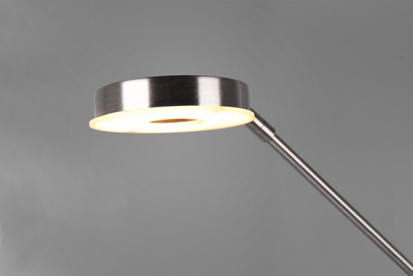 Trio 424210307 LED stojacie svietidlo Barrie 1x32W + 1x6W | 4600lm | 2700-4000K | IP20 - zabudovaný stmievač, pamäťová funkcia, nastavenie teploty osvetlenie, otočné ramená, oddelené vypínače, nikel