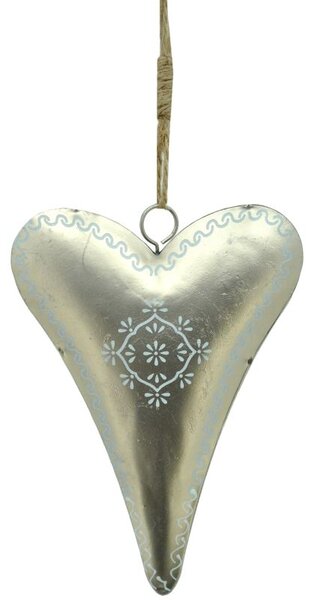 Vianočná dekorácia srdce zlaté 16cm