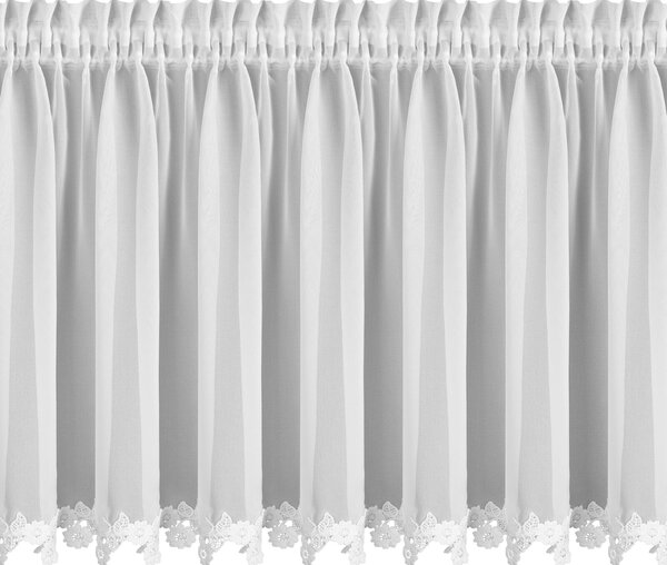 KRÁTKA ZÁCLONA NA PÁSKE LILI 150X60 CM BIELA BT
