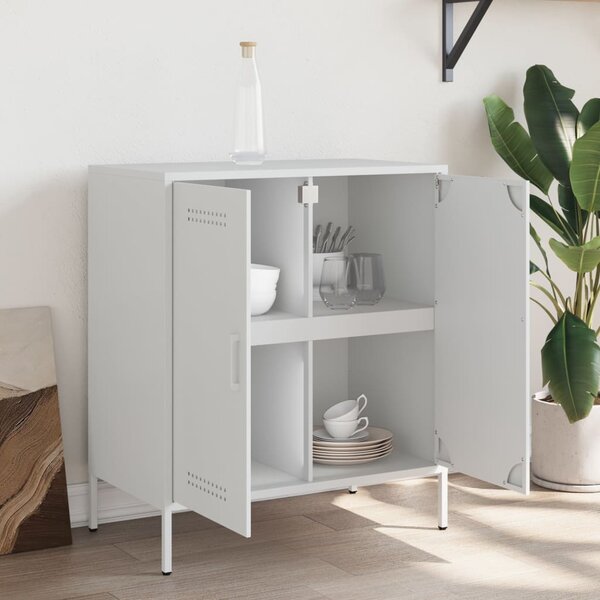 Komoda biela 68x39x79 cm oceľ