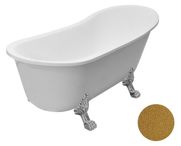 Besco Akrylátová voľne stojaca vaňa Olaya Glam Z 160x68 bez prepadu