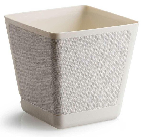 PLASTOVÝ KVETINÁČ PILEA TX 30X30 CM KRÉMOVÁ
