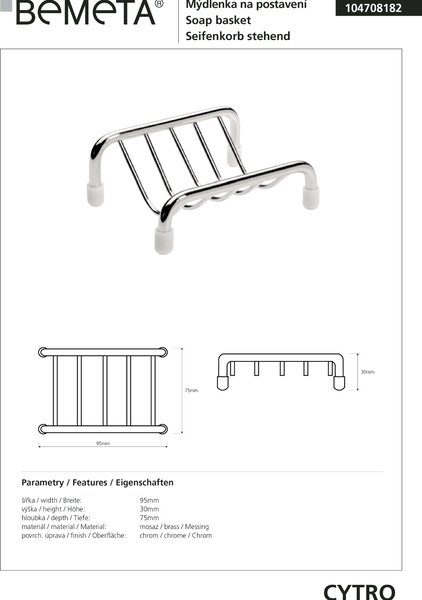 Bemeta Design CYTRO: Mydelnička, na postavenie - 104708182