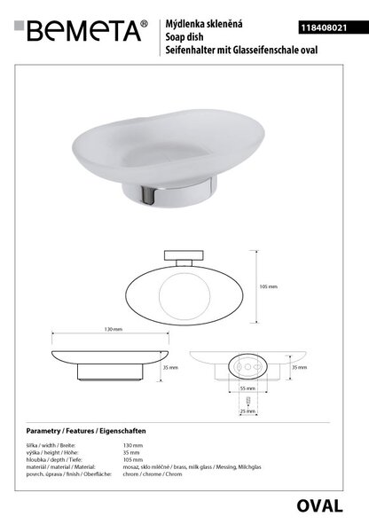 Bemeta Design OVAL: Mydelnička - 118408021