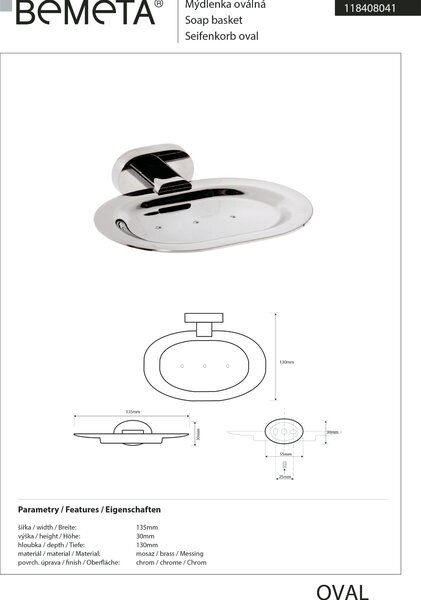 Bemeta Design OVAL: Mydelnička - 118408041