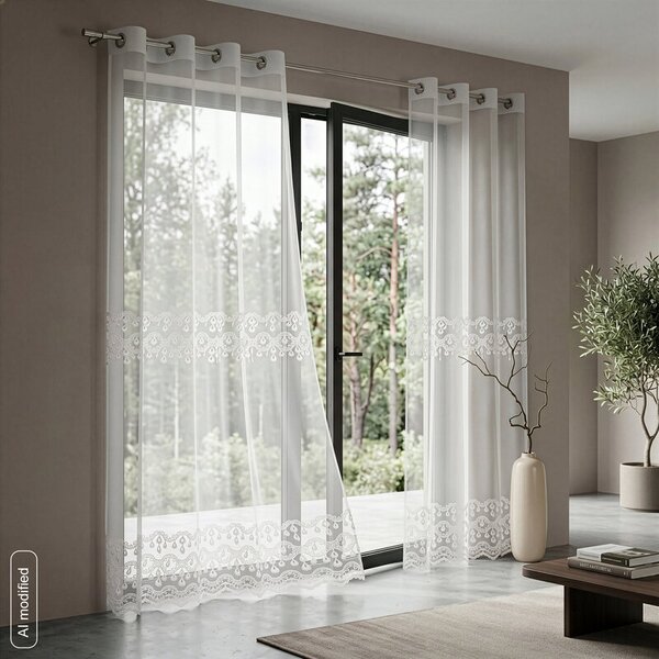 Dekorstudio Záclona FRANCIS s výšivkou 3D efekt 140x250cm - biela