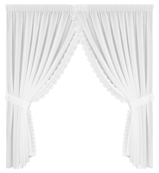 Dekorstudio Záclona KASANDRA s riasiacou páskou 400x250cm - biela