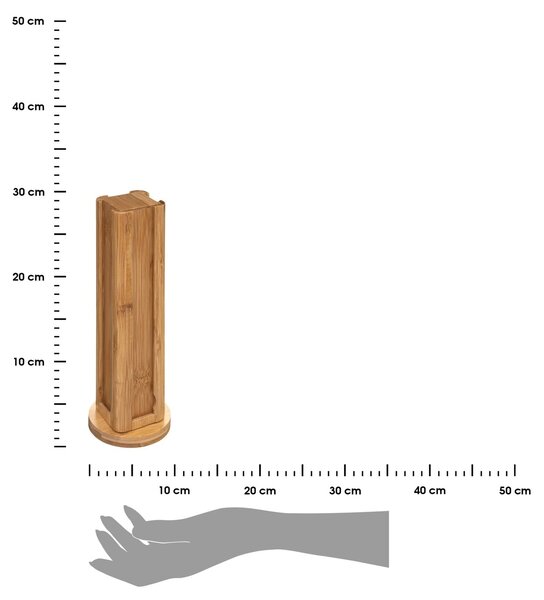 Drevený otočný stojan na kávové kapsuly Wood, 10x10x29 cm
