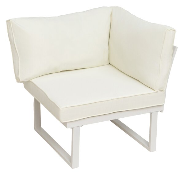 Furnigo Záhradný kovový set Malaga - biely/krémové podušky
