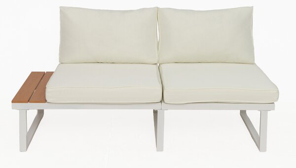 Furnigo Záhradný kovový set Malaga - biely/krémové podušky