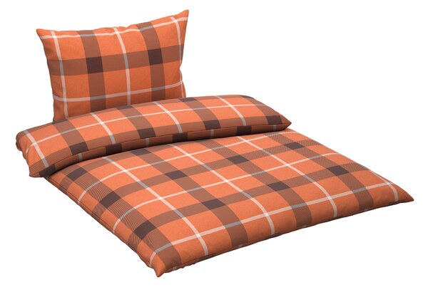POSTEĽNÁ BIELIZEŇ, flanel, hnedá, oranžová, 140/200 cm Esposa - Obliečky & plachty