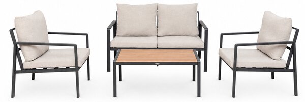 Furnigo Záhradný kovový set Valencia - antracit/béžové podušky