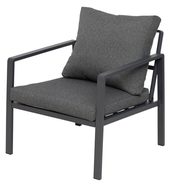Furnigo Záhradný kovový set Valencia - antracit/sivé podušky
