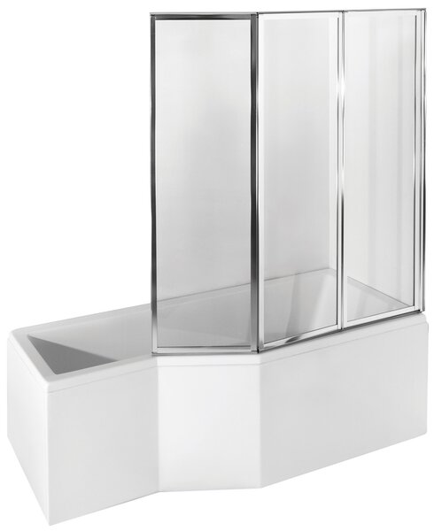 Besco Vaňová zástena AMBITION PREMIUM 3 130140 (130x140 cm | Transparent)