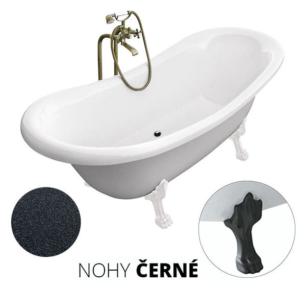 Besco Voľne stojaca vaňa zo sanitárneho kompozitu Amelia Glam G 190x77 bez prepadu