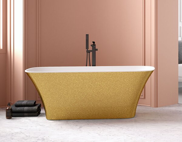 Besco Voľne stojaca vaňa z liateho mramoru Assos S-Line Glam 160x70 BESCO-Rozmery: 160x70, BESCO-Farba: Biela/grafit